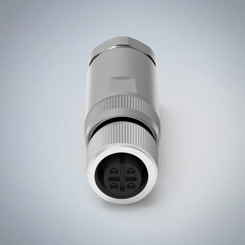 M12-4P(F)A CODE金屬組裝式防水連接器_HGF2-M1204P-62
