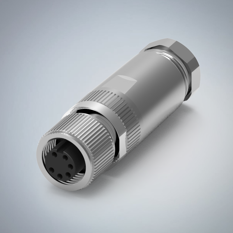 M12-6P(F)金屬組裝式防水連接器(左塞孔)_HGF2-M1206P-92-11