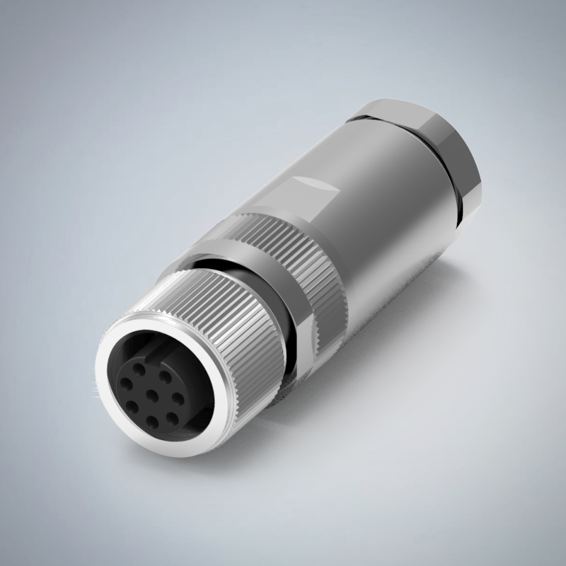 M12-8P(F)A CODE金屬組裝式防水連接器_HGF2-M1208P-33