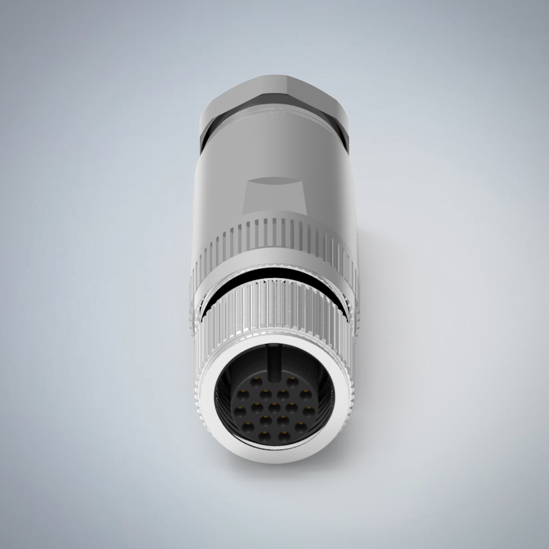 M12-17P(F)A CODE金屬組裝式防水連接器_HGF2-M1217P-11-11