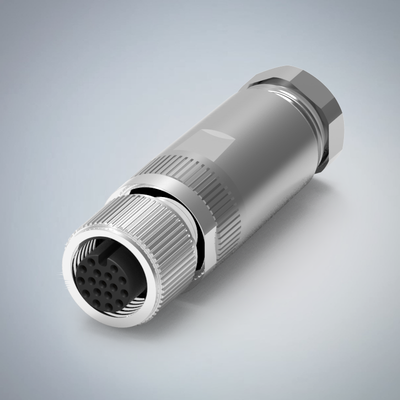 M12-17P(F)A CODE金屬組裝式防水連接器_HGF2-M1217P-11-11