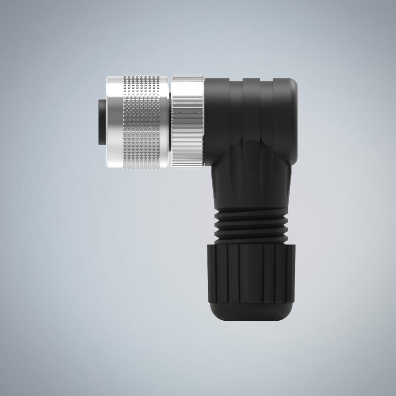 M12-2P(F)A CODE塑膠90度組裝式防水連接器_HGF2-M1202P-69-11
