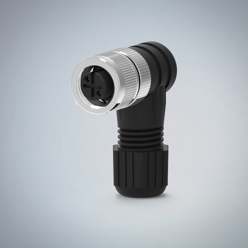 M12-2P(F)A CODE塑膠90度組裝式防水連接器_HGF2-M1202P-69-11