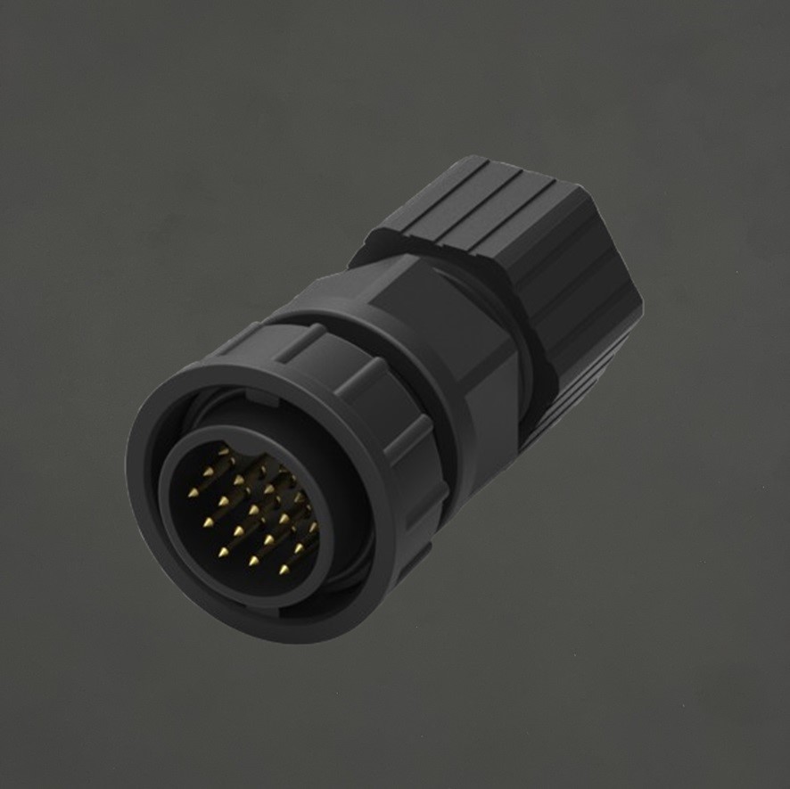 D SIZE-18P(F/M)快鎖半牙組裝式防水連接器_HGM2-DS18P-18-11