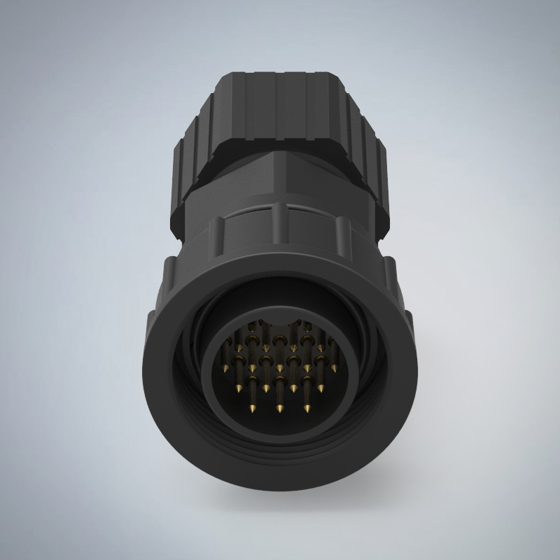 D SIZE-18P(F/M)螺牙全牙組裝式防水連接器_HGM2-DS18P-17-11