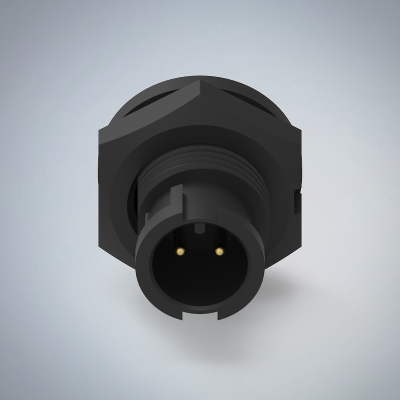 A SIZE-2P(M)半牙板端前鎖焊線式防水連接器_HGM1-AS02P-01-11