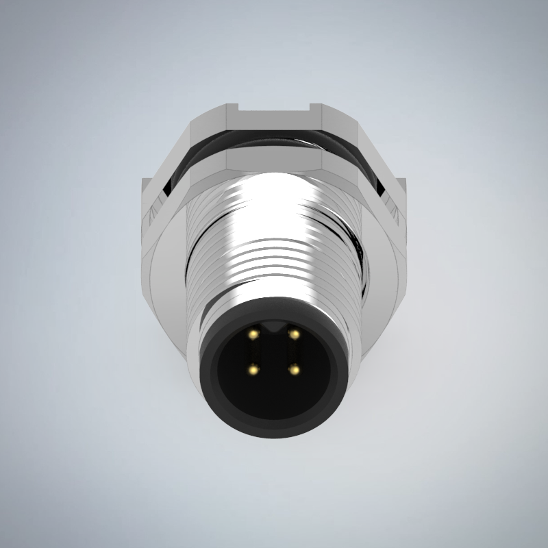 M5-4P(M)板端前鎖插板式防水連接器(帶接地)_HGM2-M504P-57