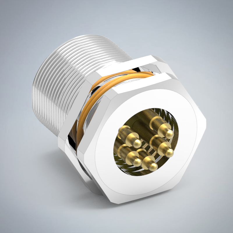 M23-5P(M)前鎖插板式(DIP3.0mm)防水連接器_HGM2-M2305P-57