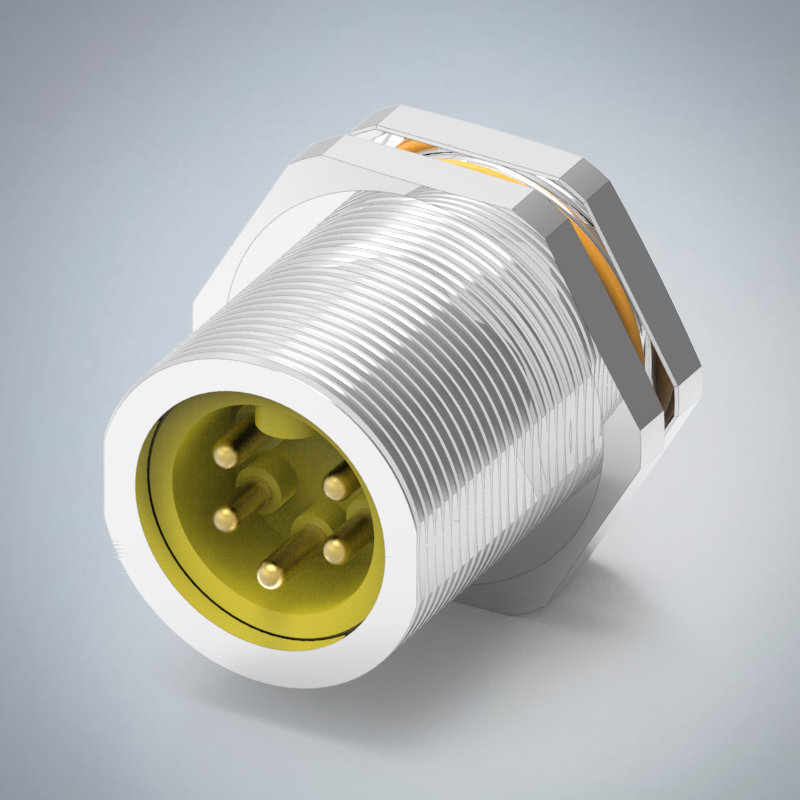 M23-5P(M)板端前鎖插板式(DIP3.4mm)防水連接器_HGM2-M2305P-75-11