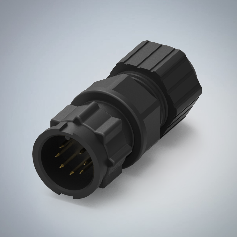 C SIZE-7P(M)快鎖半牙組裝式防水連接器(5A)_HGM2-CS07P-20-11