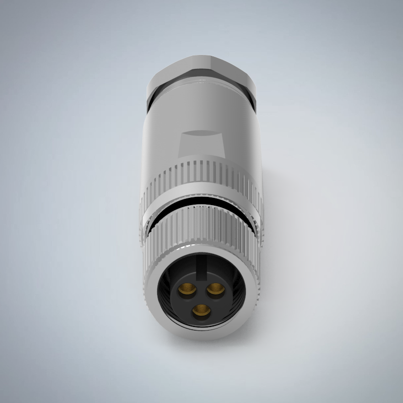 M12-3P(F)A CODE金屬組裝式防水連接器_HGF2-M1203P-100-11