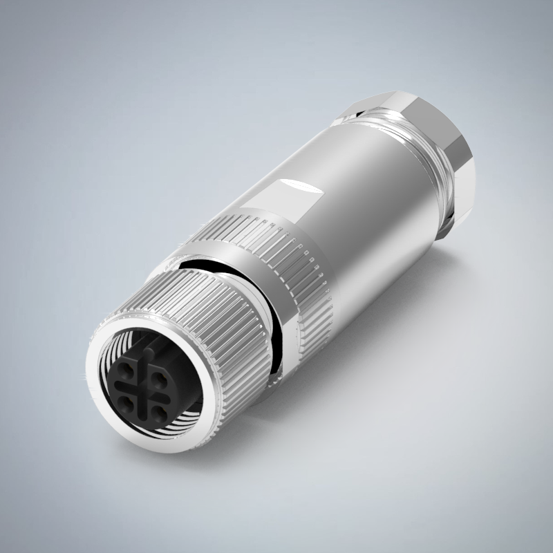 M12-4P(F)B CODE 金屬組裝式防水連接器_HGF2-M1204P-255-11