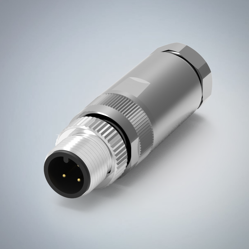 M12-3P(M)A CODE金屬組裝式防水連接器(左塞孔) _HGM2-M1203P-52-11