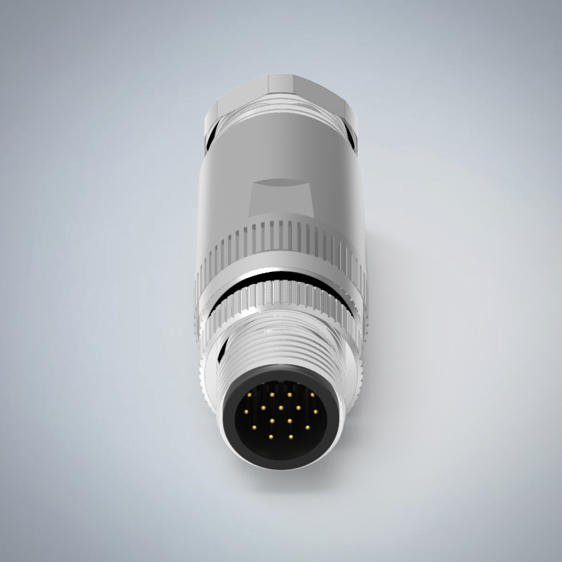 M12-17P(M)A CODE金屬組裝式防水連接器_HGM2-M1217P-07-11
