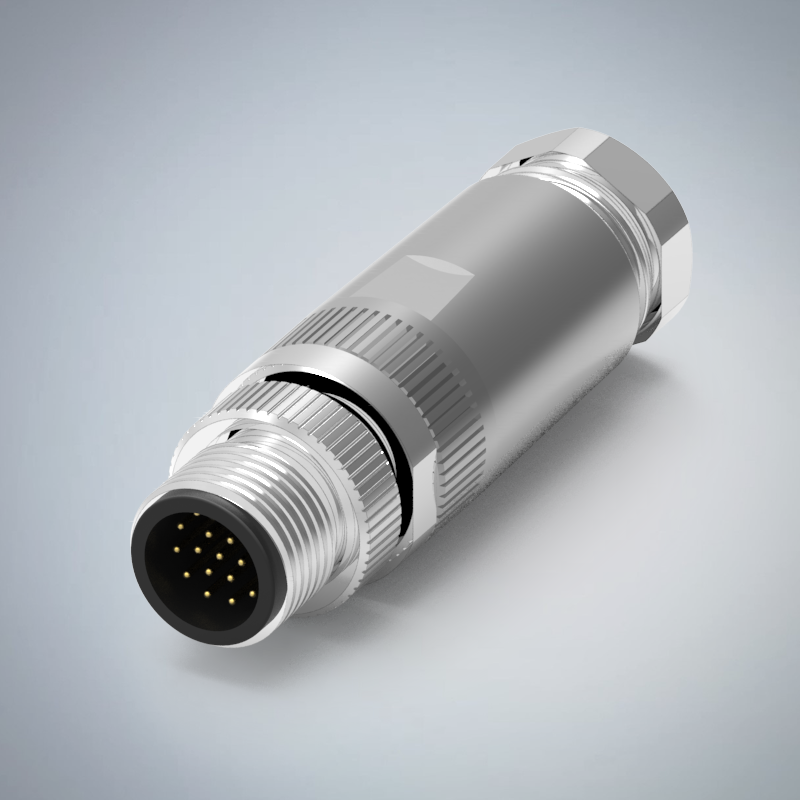 M12-17P(M)A CODE金屬組裝式防水連接器_HGM2-M1217P-07-11