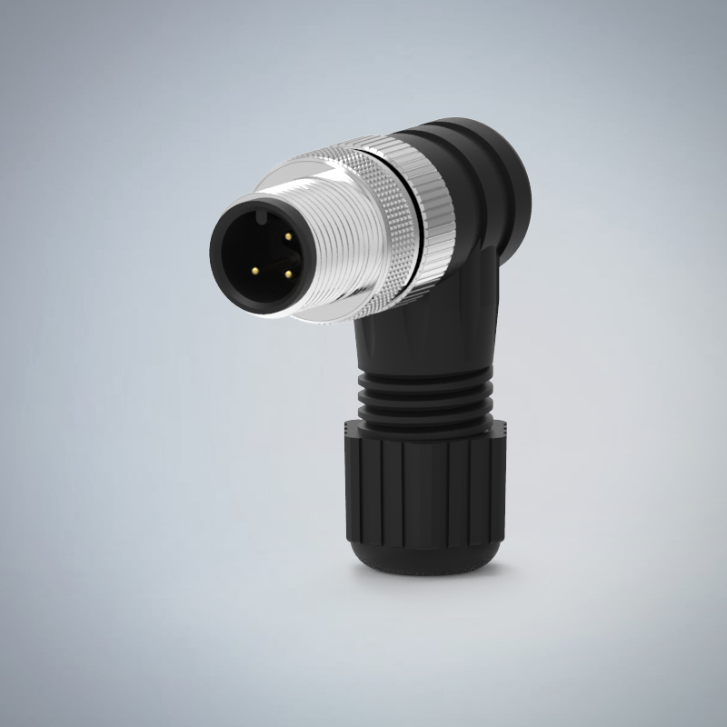 M12-3P(M)A CODE90度塑膠組裝式防水連接器(左塞孔)_HGM2-M1203P-122-11