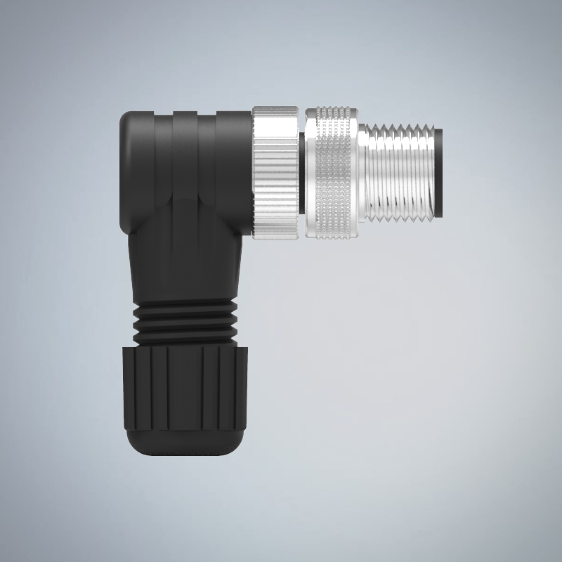 M12-3P(M)A CODE90度塑膠組裝式防水連接器(左塞孔)_HGM2-M1203P-122-11
