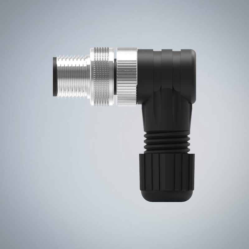 M12-3P(M)A CODE90度塑膠組裝式防水連接器(左塞孔)_HGM2-M1203P-122-11