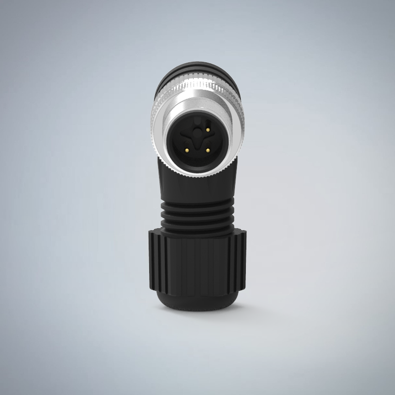 M12-3P(M)A CODE90度塑膠組裝式防水連接器(左塞孔)_HGM2-M1203P-122-11