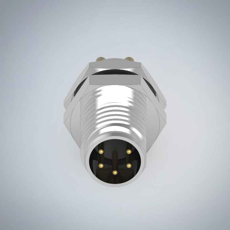 M8-5P(M)板端前鎖焊線式防水連接器_HGM2-M805P-123-11