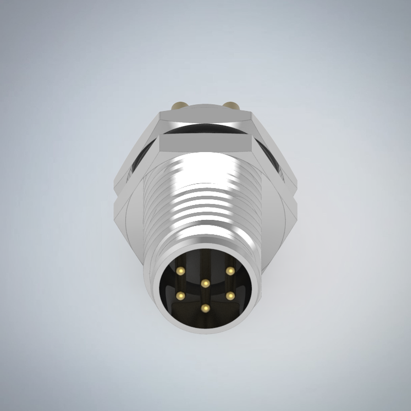 M8-6P(M)板端前鎖焊線式防水連接器_HGM2-M806P-61-11