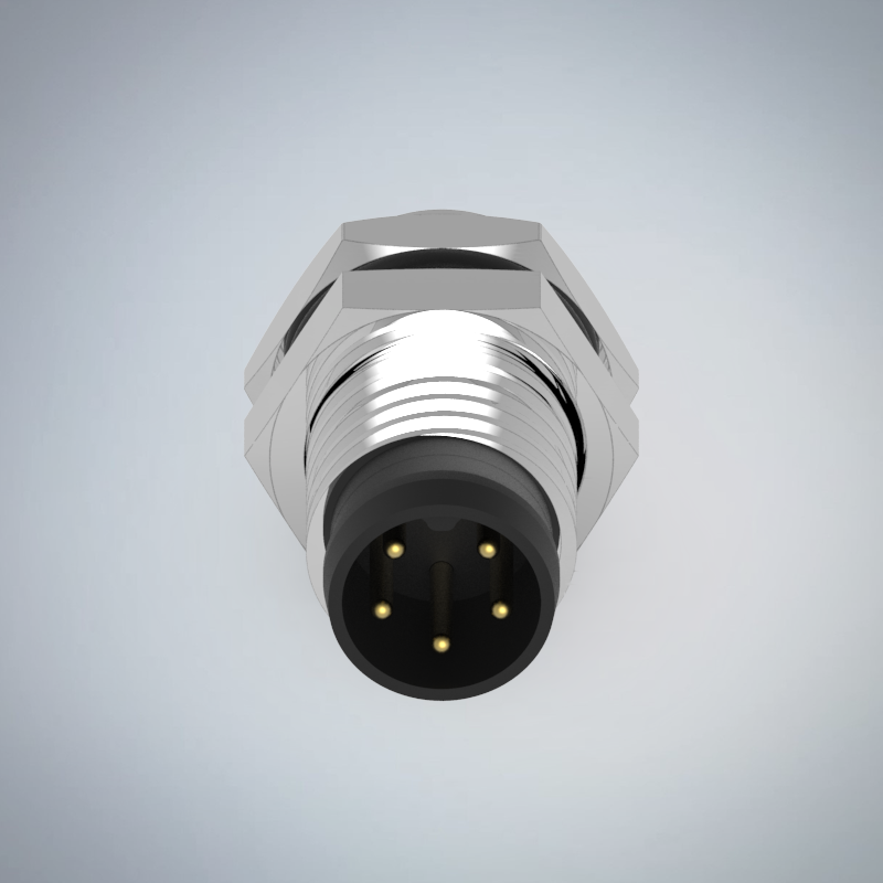 M8-5P(M)板端前鎖焊線式防水連接器_HGM2-M805P-250-11