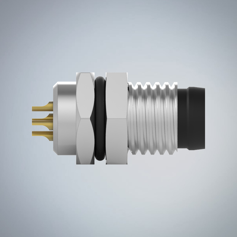 M8-6P(M)板端前鎖焊線式防水連接器_HGM2-M806P-97-11