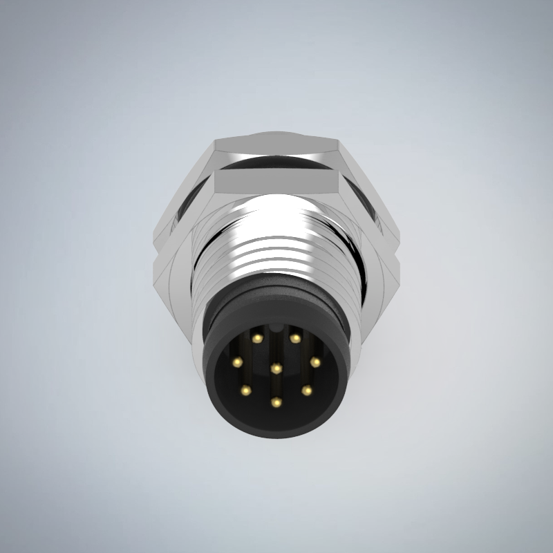 M8-8P(M)板端前鎖焊線式防水連接器_HGM2-M808P-73-11