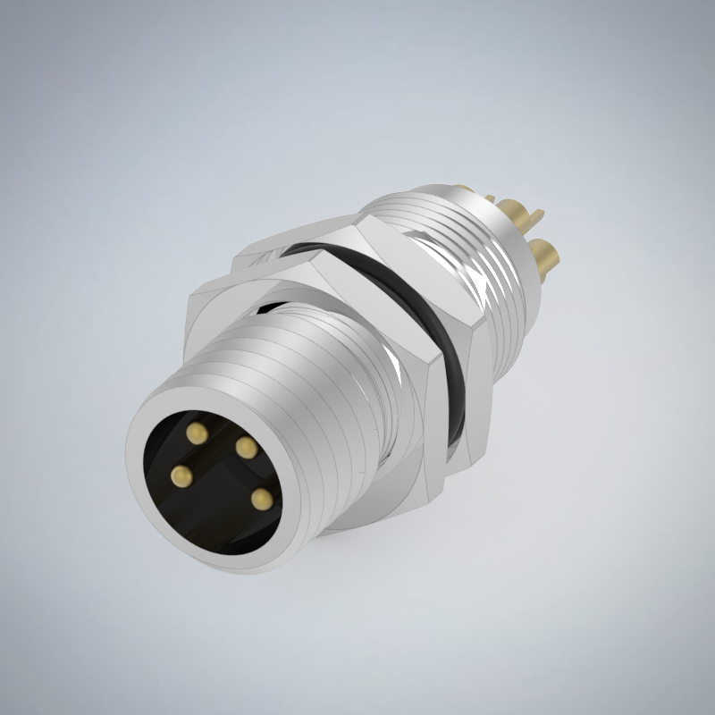 M8-4P(M)板端後鎖焊線式防水連接器_HGM2-M804P-60