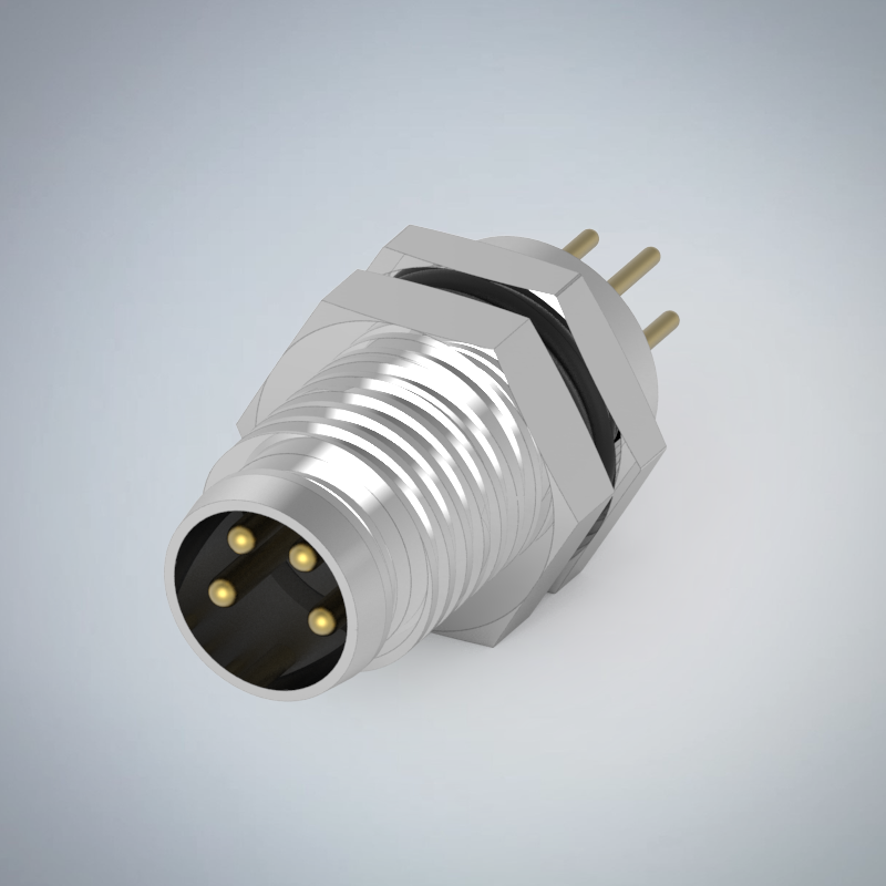 M8-4P(M)板端前鎖插板式防水連接器_HGM2-M804P-65