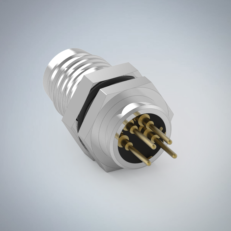 M8-4P(M)板端前鎖插板式防水連接器_HGM2-M804P-65