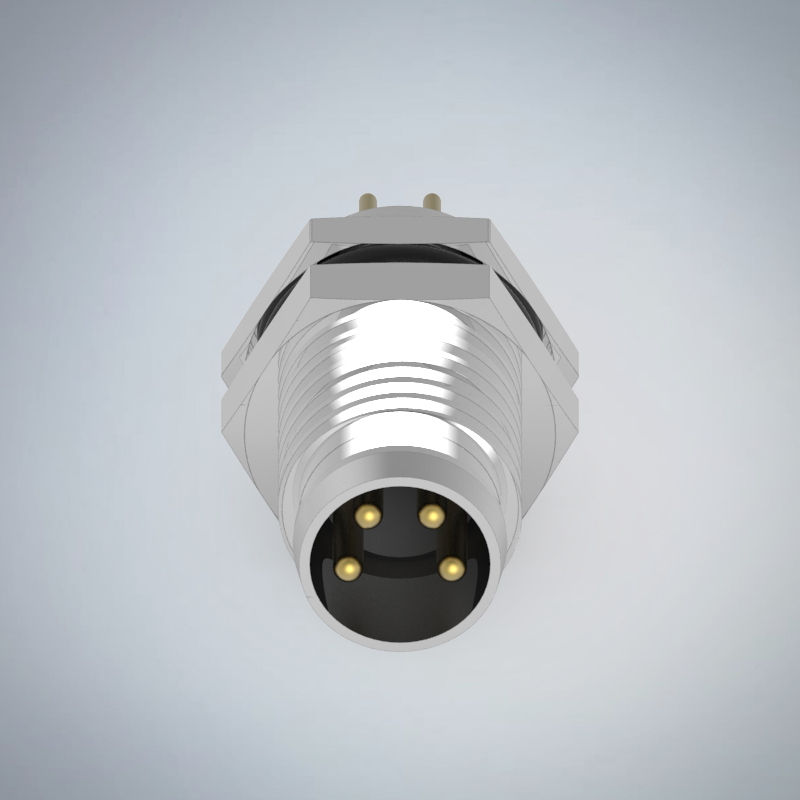 M8-4P(M)板端前鎖插板式防水連接器_HGM2-M804P-65