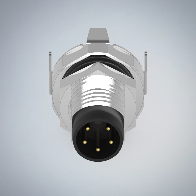 M8-5P(M)板端前鎖插板式防水連接器(帶接地)_HGM3-M805P-27-11