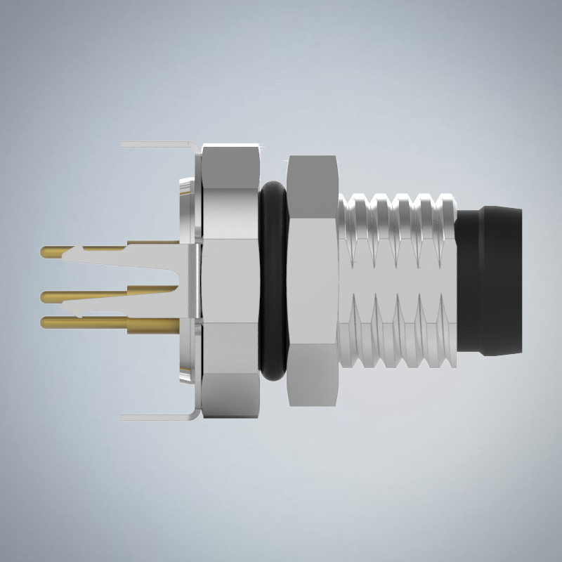 M8-5P(M)板端前鎖插板式防水連接器(帶接地)_HGM3-M805P-27-11