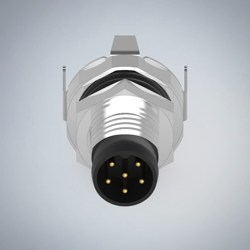 M8-6P(M)板端前鎖插板式防水連接器(帶接地)_HGM3-M806P-10-11