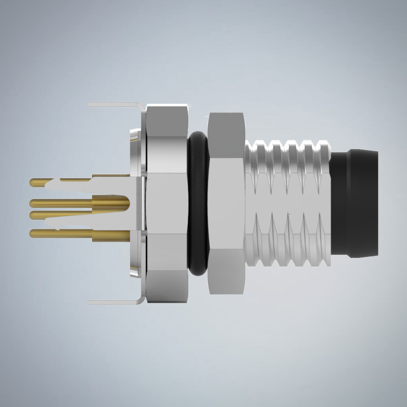 M8-6P(M)板端前鎖插板式防水連接器(帶接地)_HGM3-M806P-10-11