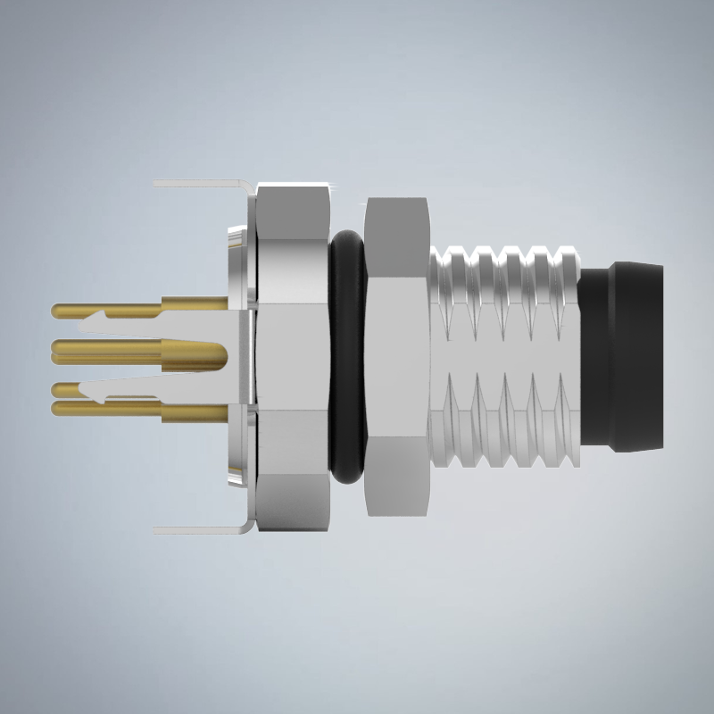 M8-8P(M)板端前鎖插板式防水連接器(帶接地)_HGM3-M808P-14-11