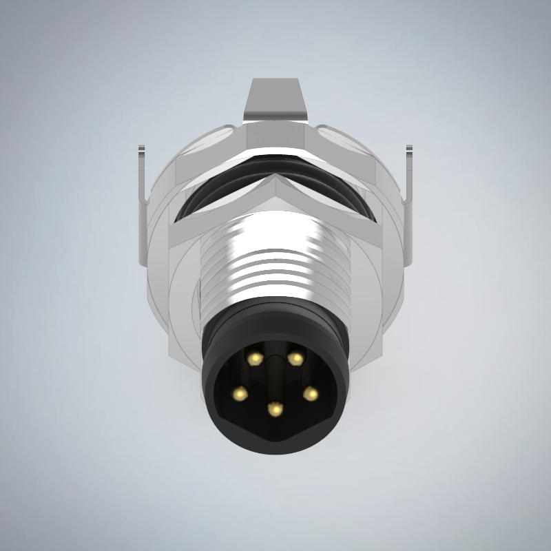 M8-5P(M)B CODE板端前鎖插板式防水連接器(帶接地)_HGM3-M805P-26-11