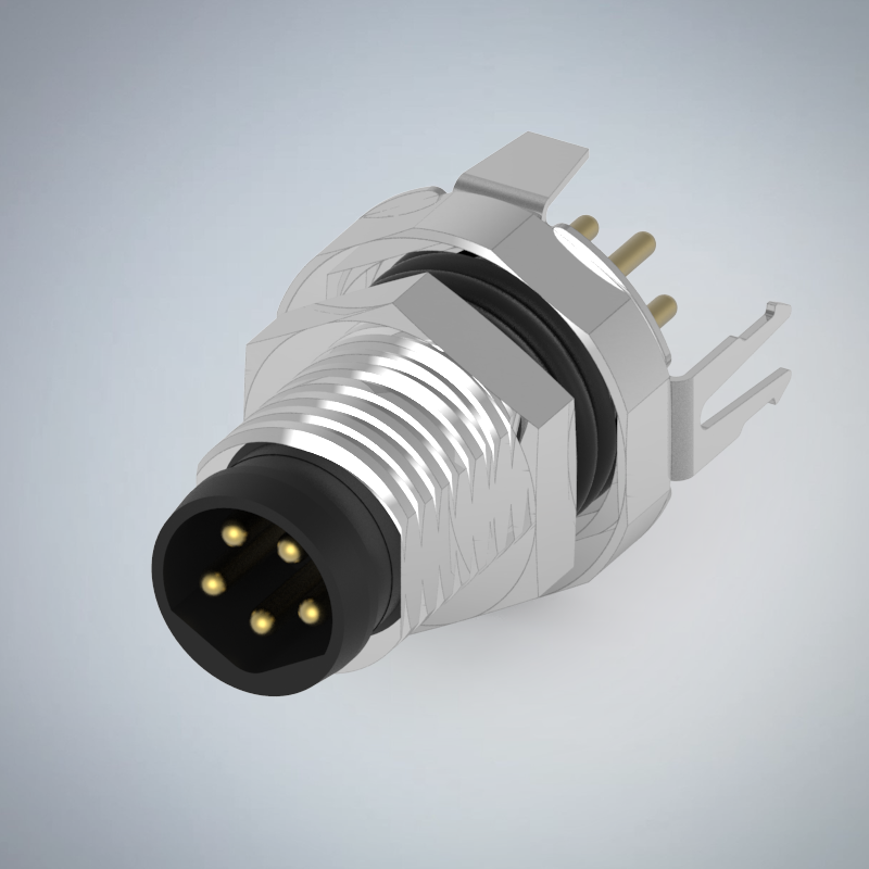 M8-5P(M)B CODE板端前鎖插板式防水連接器(帶接地)_HGM3-M805P-26-11