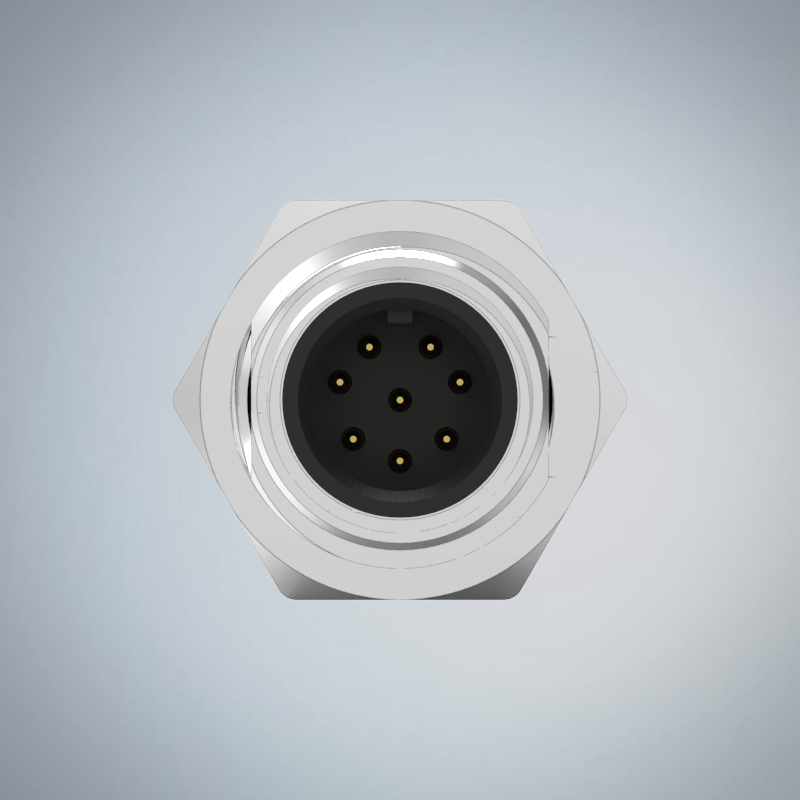 M12-8P(M)A CODE前鎖板焊線式防水連接器(PG9)_HGM2-M1208P-36-11