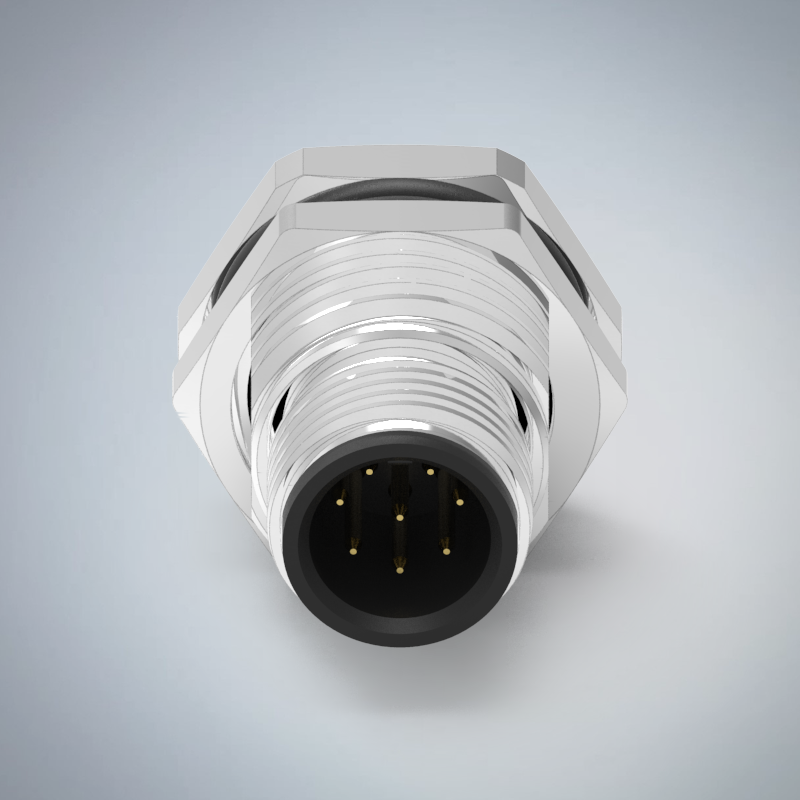 M12-8P(M)A CODE前鎖板焊線式防水連接器(PG9)_HGM2-M1208P-36-11