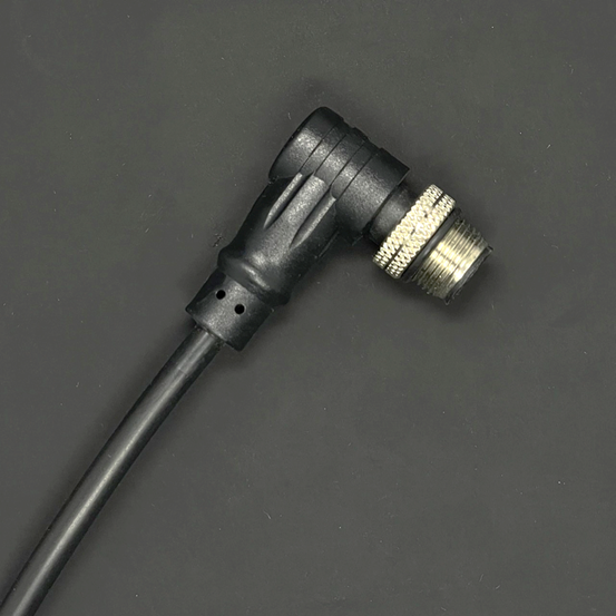 M12(M)90度射出成型防水連接線材(A CODE)