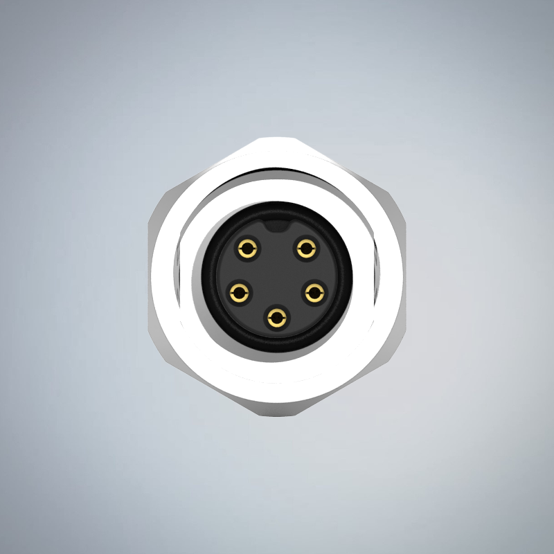 M8-5P(F)板端前鎖插板式防水連接器_HGF3-M805P-07-11