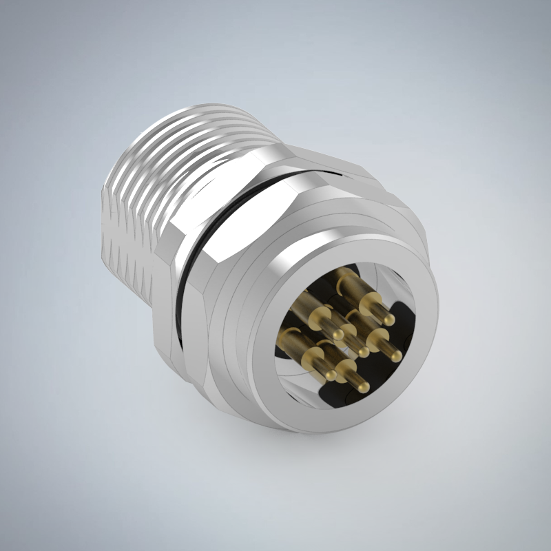 M8-6P(F)板端前鎖插板式防水連接器_HGF3-M806P-02-11