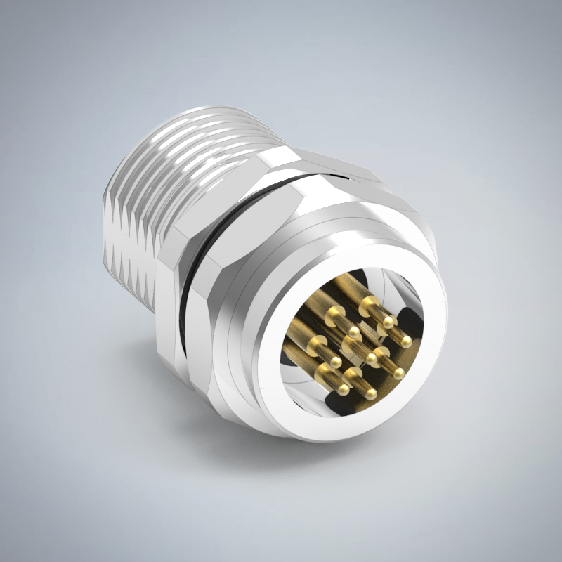 M8-8P(F)板端前鎖插板式防水連接器_HGF3-M808P-05-11