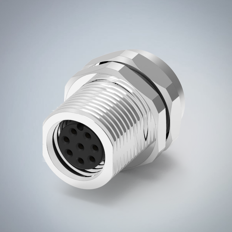 M8-8P(F)板端前鎖插板式防水連接器_HGF3-M808P-05-11