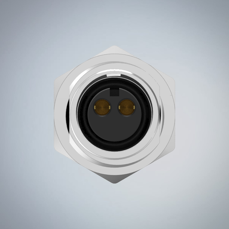 M12-2P(F)A CODE大電流前鎖板焊線式防水連接器_HGF2-M1202P-31-11