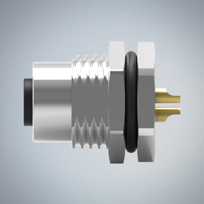 M12-3P(F)A CODE大電流前鎖板焊線式防水連接器_HGF2-M1203P-48-11
