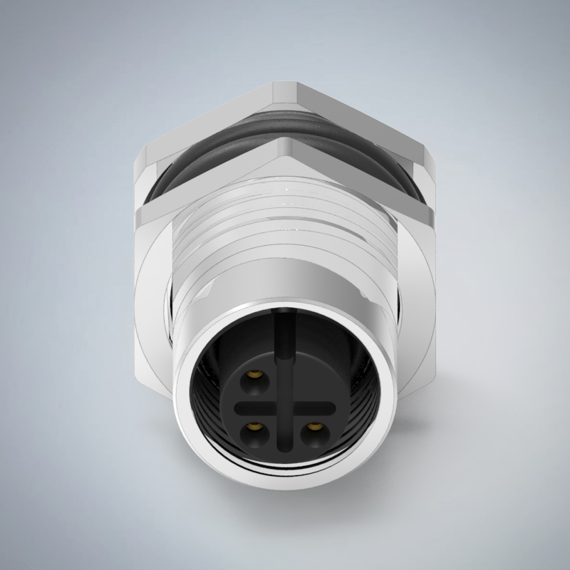 M12-3P(F)A CODE前鎖板焊線式防水連接器(右塞孔)(PG9)_HGF2-M1203P-54-11