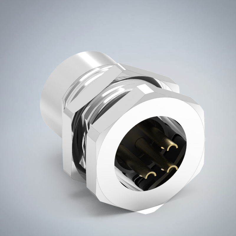 M12-3P(F)A CODE前鎖板焊線式防水連接器(右塞孔)(PG9)_HGF2-M1203P-54-11